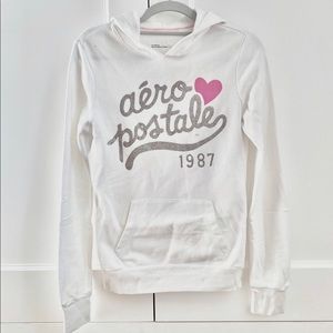 Junior Aeropostale White Hoodie